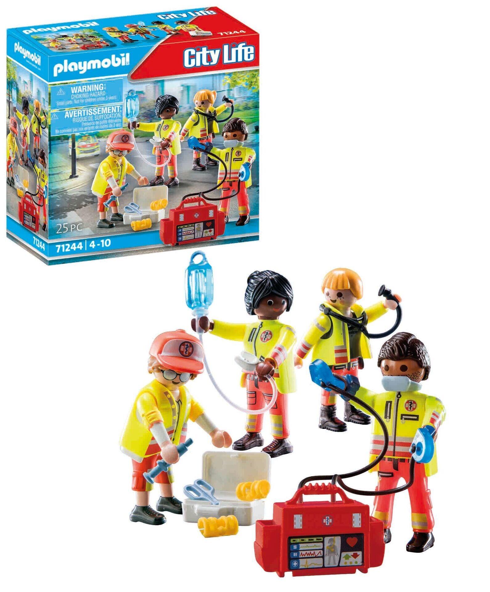 PLAYMOBIL 71244 Medical Team Figures using Health Equipment and Machines