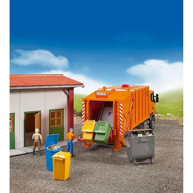 bru02607 1 garbage can set 3 small 1 large shown in scenery