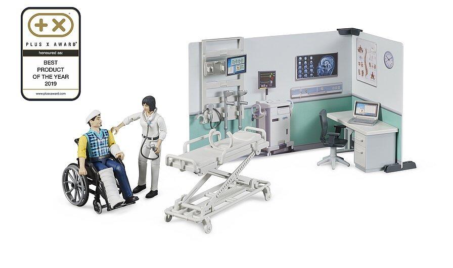 Bruder Health Station Set with doctor and patient figures in treatment room