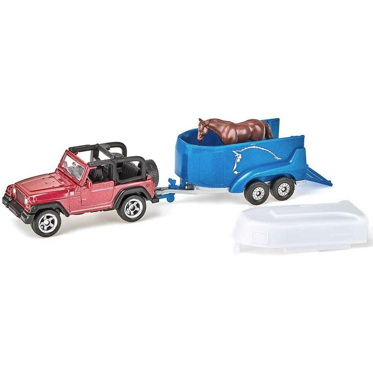 Siku Jeep with horse trailer and removable trailer roof