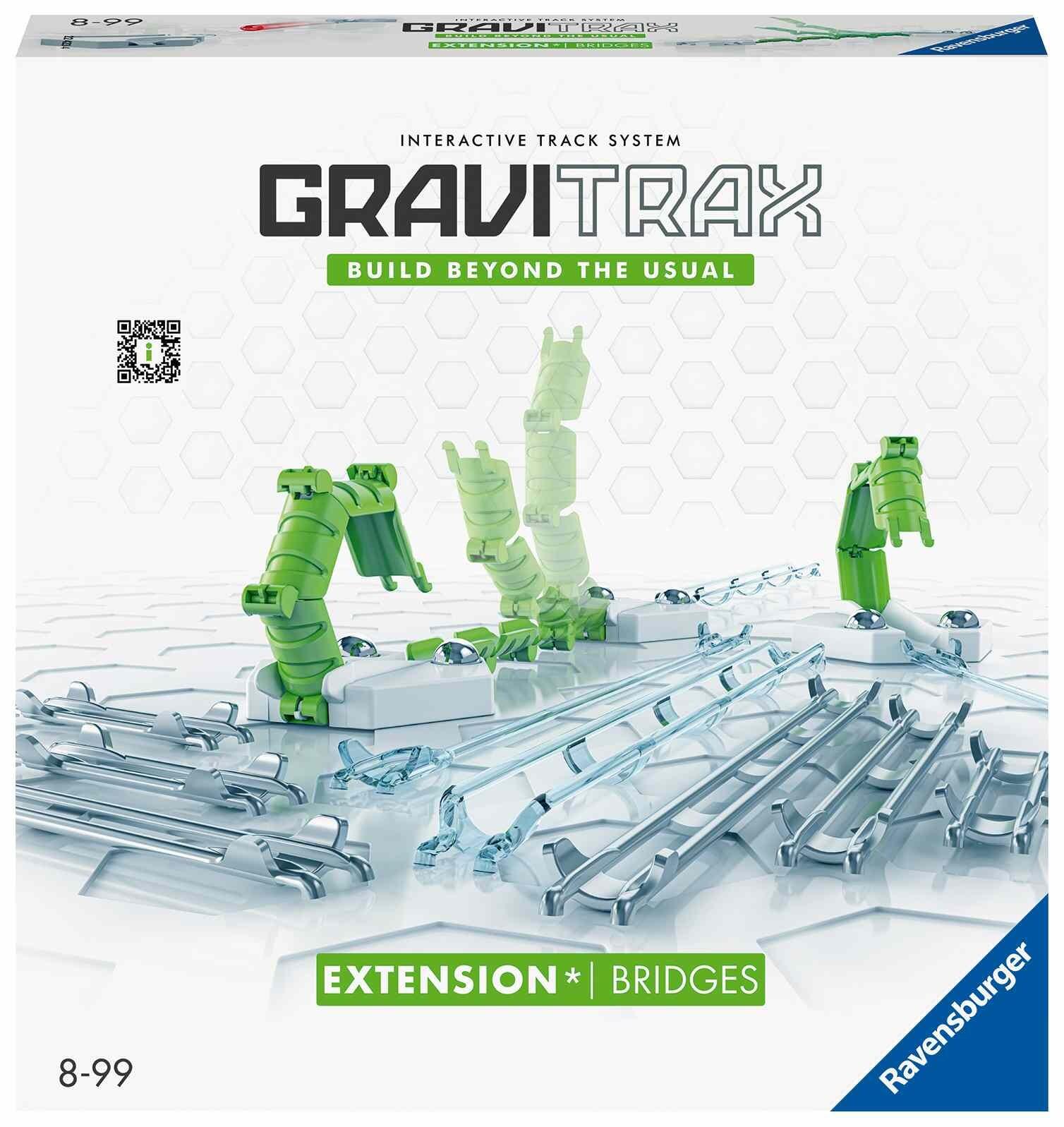 GraviTrax Bridges Pack box with illustrated example of bridges incorporated into a marble run layout