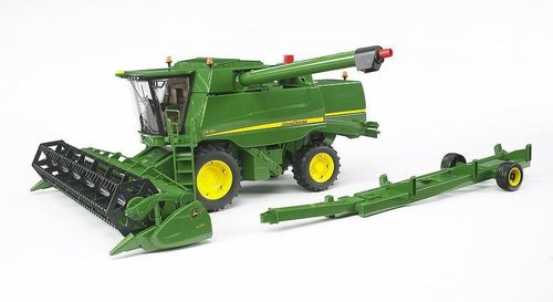 Bruder John Deere T670i combine harvester toy with front header attached