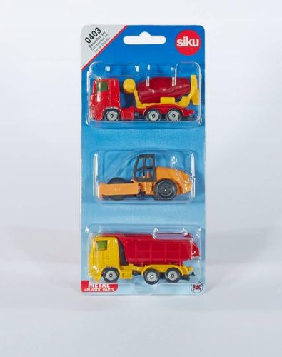 Siku 3 Vehicle Pack Construction Set in retail blister packaging