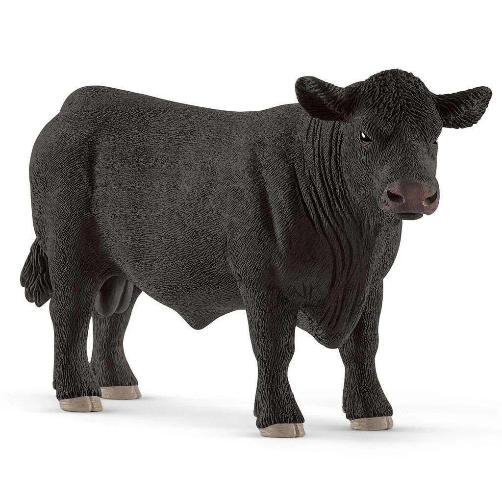 Realistic Toy Black Angus Bull Figure
