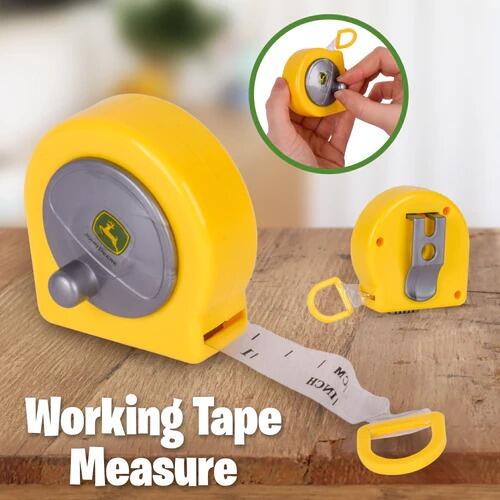 John Deere toy working tape measure for pretend play