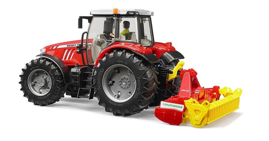 pottinger lion 3002 kreiselegge rotary harrow attachment shown attached to tractor side view