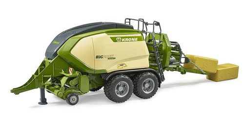 Bruder Krone Big Pack 1290 HDP VC baler with 2 hay bales - front view