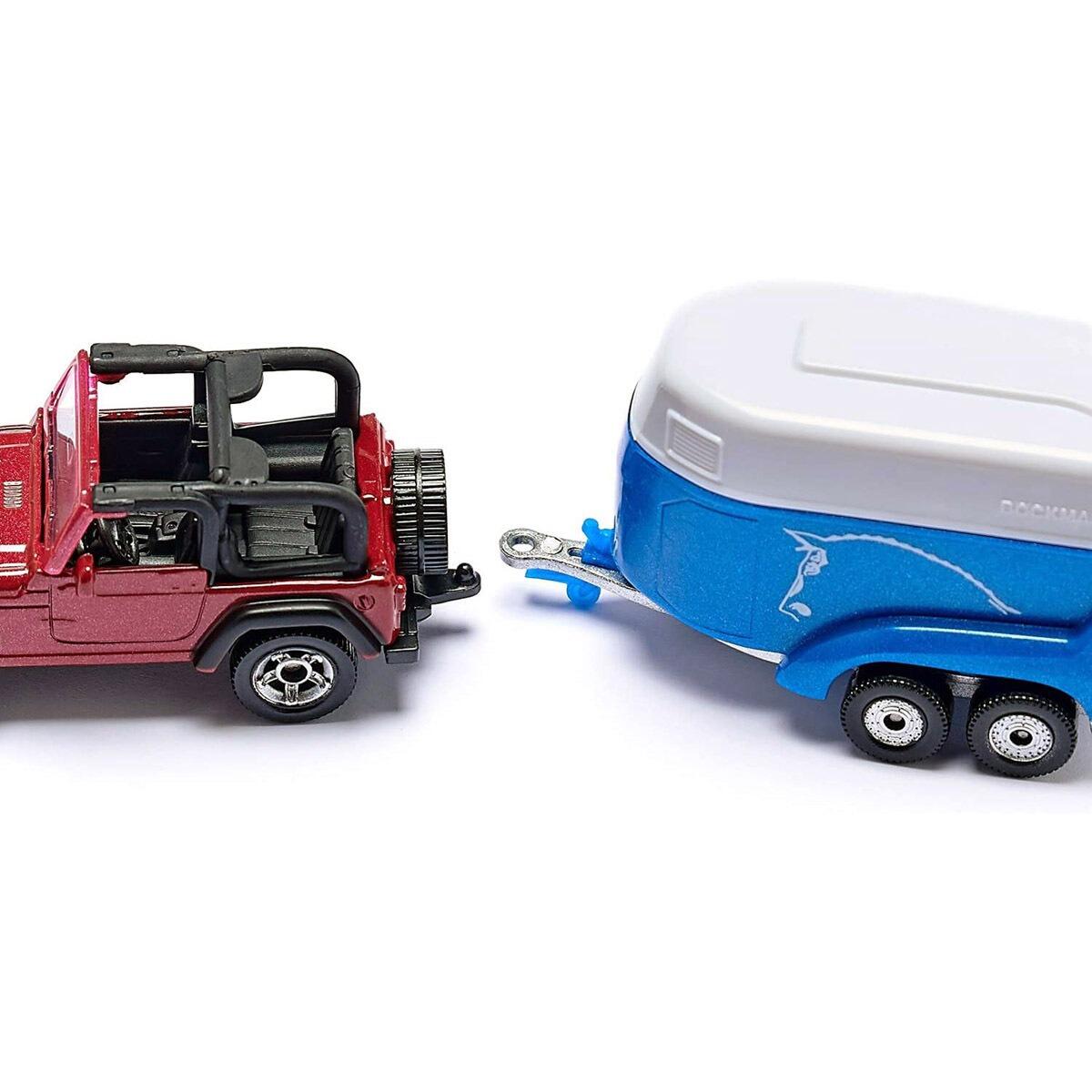 Siku Jeep hitching the horse trailer ready for towing