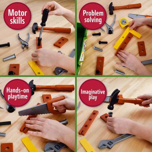 John Deere tool set showing motor skills and imaginative play activities