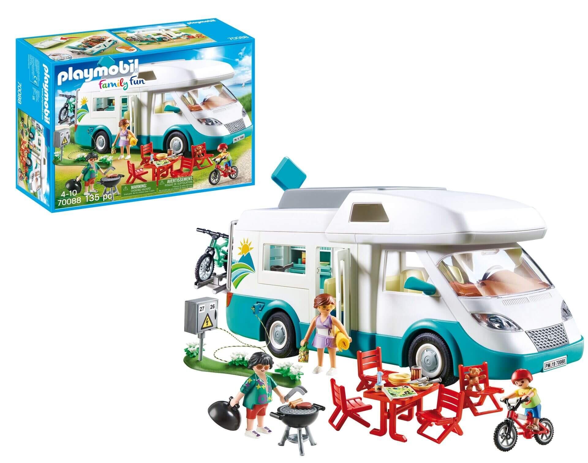 Playmobil Family Camper set fully assembled with figures and all accessories