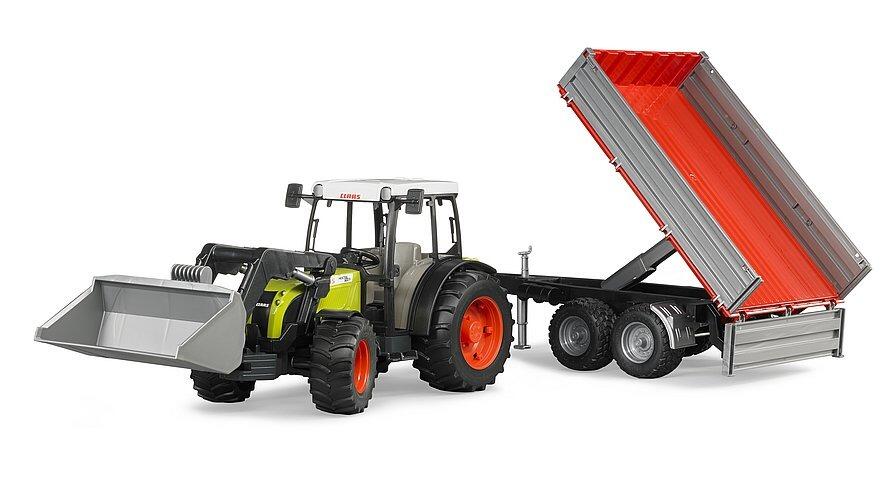 Bruder Claas Nectis 267 F with Frontloader and Tipping Trailer toy set – 1:16 scale model