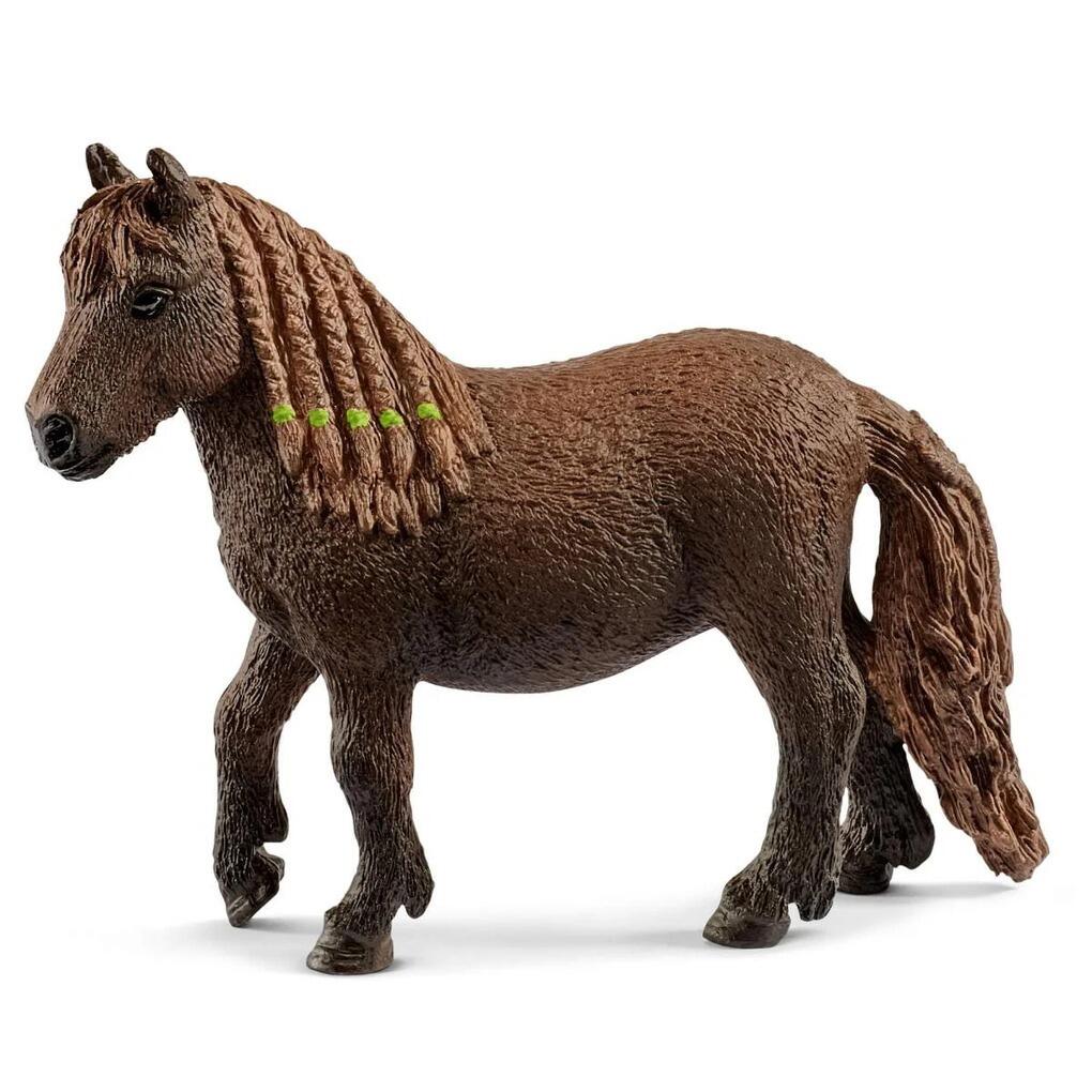 Schleich dark brown pony figure included in the Pony Agility Training set.