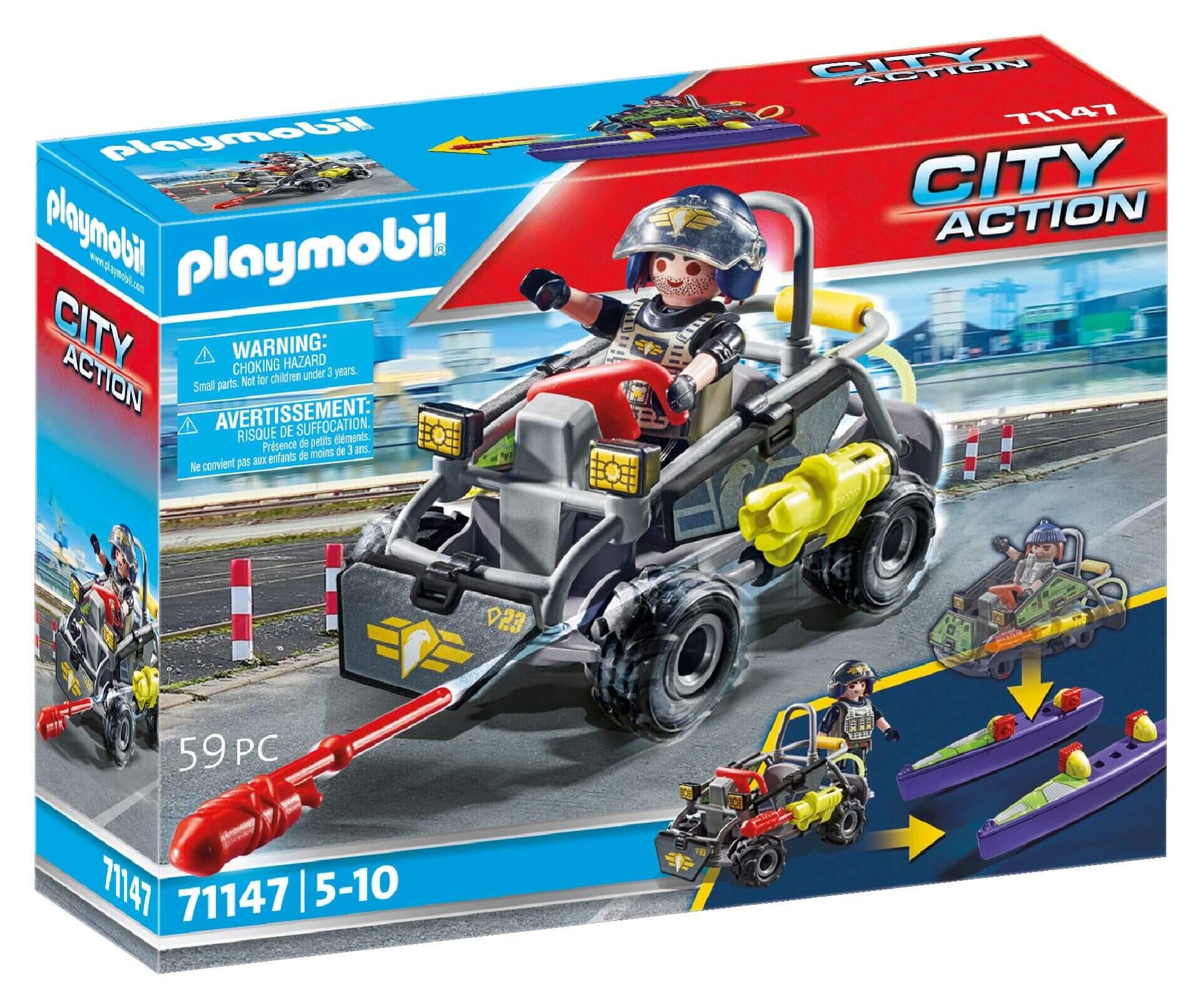 Box packaging of the Playmobil Tactical Unit Multi-Terrain Quad set