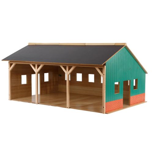 Kids Globe wooden farm shed for 1:16 scale tractors.