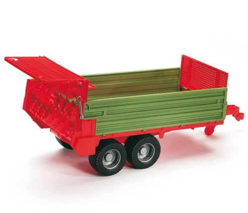 Alt Tag: Bruder Stable Dung Spreader with red and green body
