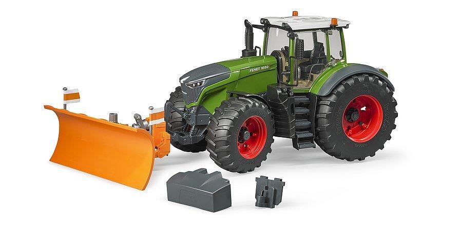 Bruder Fendt 1050 Vario tractor with orange front loader and accessories