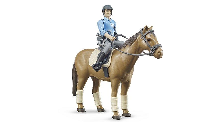1:16 scale mounted police officer toy with police figure riding horse
