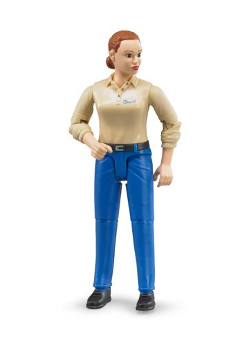 Bruder female figure wearing dark blue jeans – standing front view