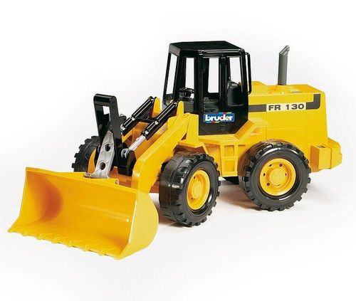 Bruder Articulated Road Loader FR 130 1:16 scale construction toy with front loader bucket raised.