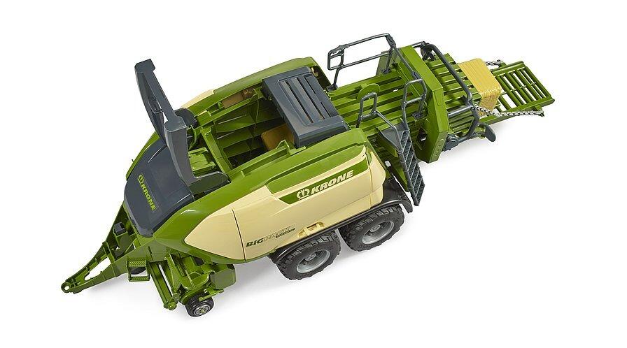 Top view of Bruder Krone Big Pack 1290 HDP VC showing pickup reel detail