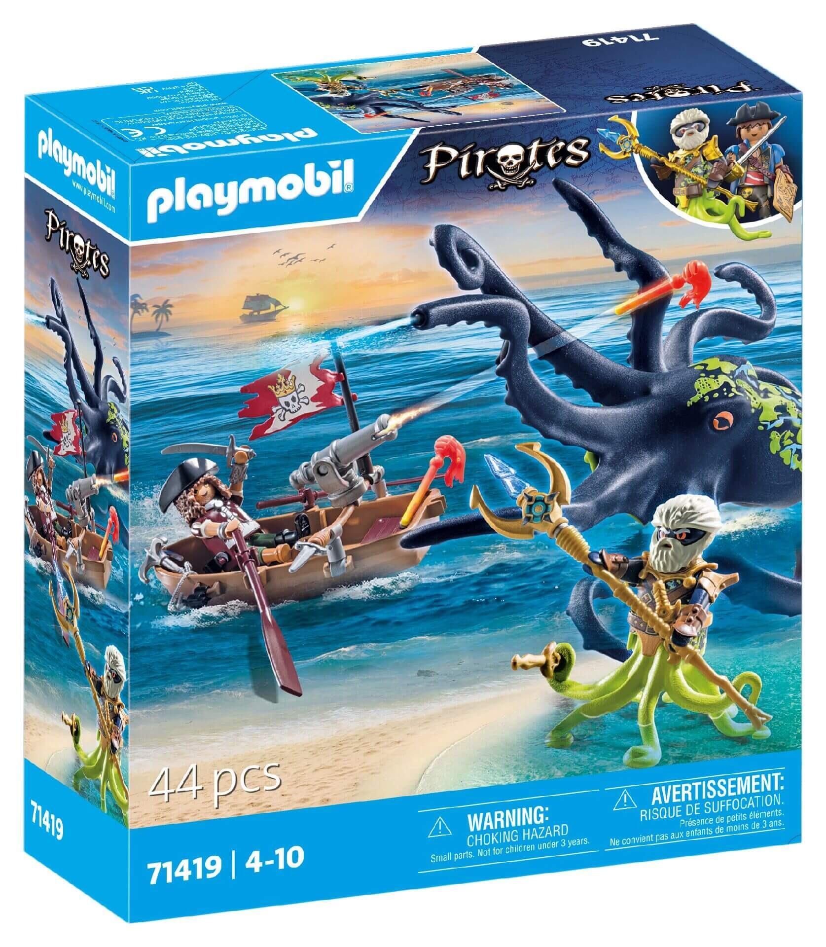 PLAYMOBIL 71419 Battle with the Giant Octopus in boxed packaging