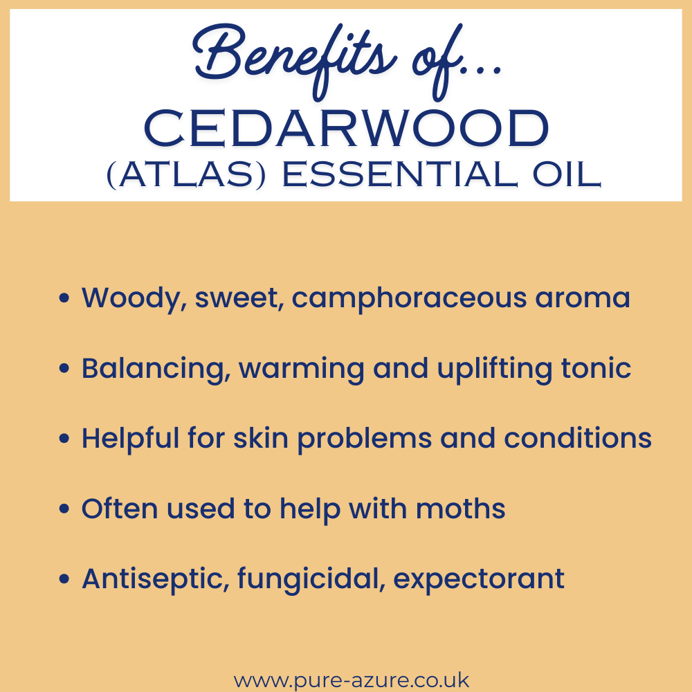 Organic Cedarwood Atlas essential oil benefits