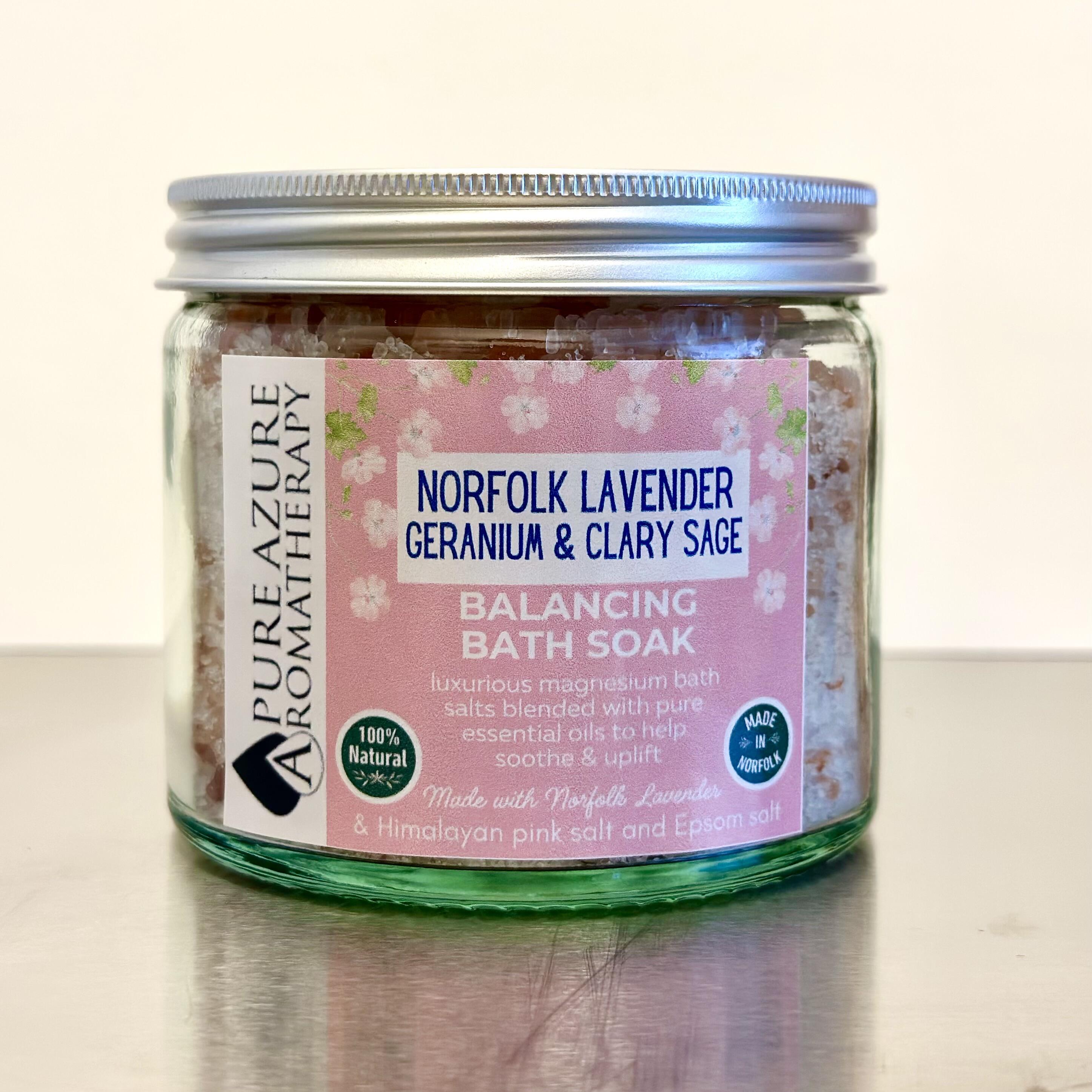 English Lavender, Geranium & Clary Sage Balancing Bath salts