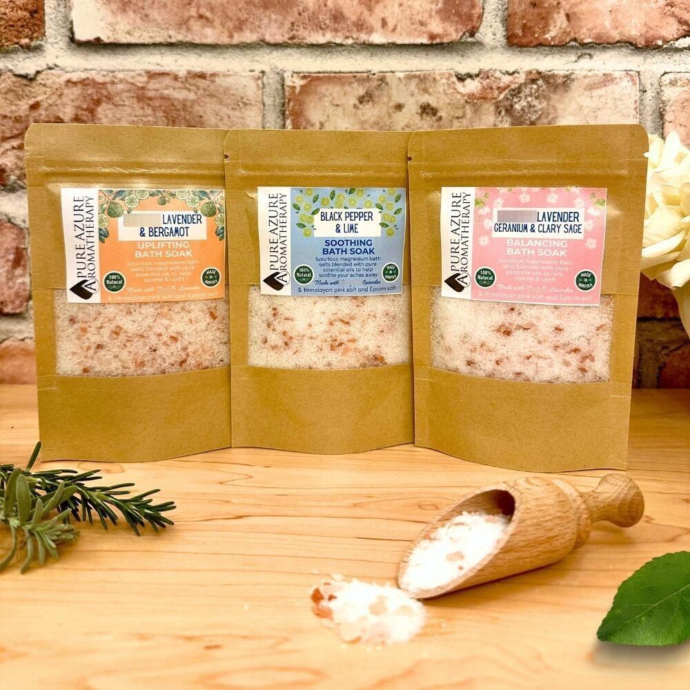 Bath Soak Set - Natural 3 Bath Salts selection