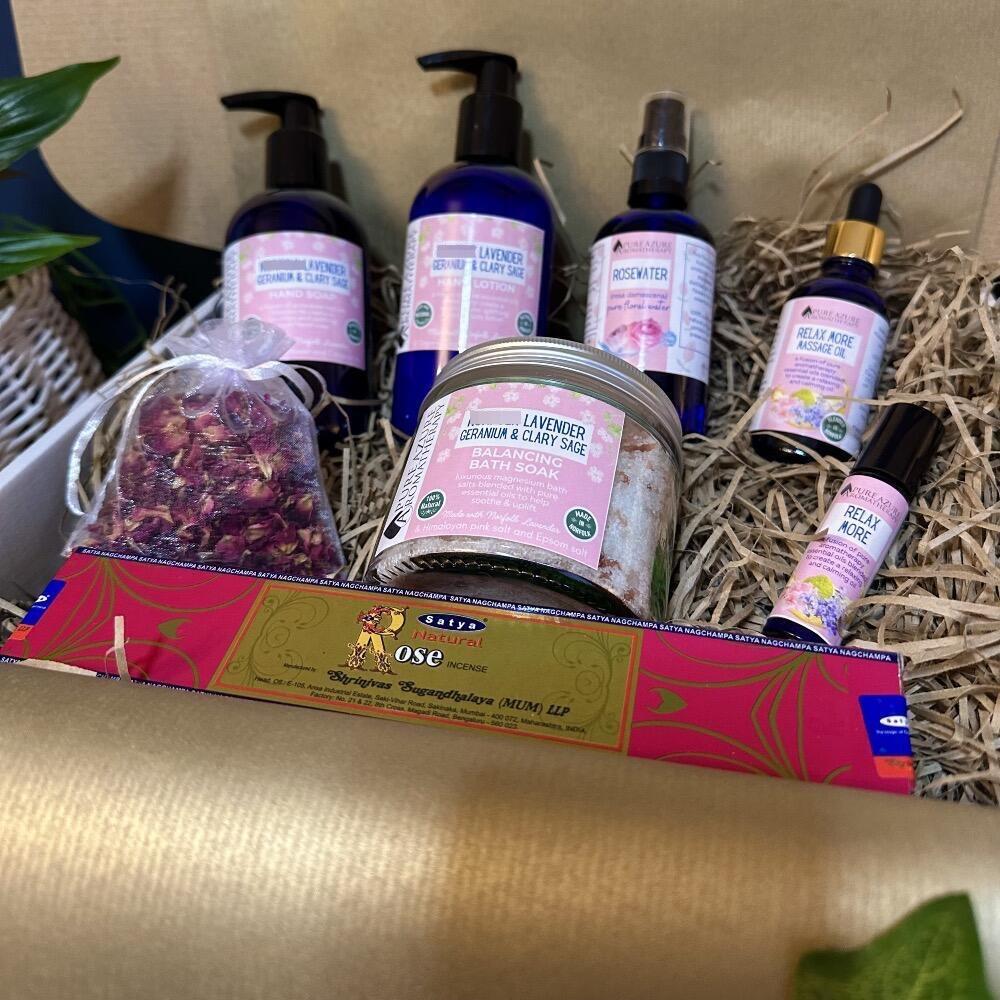 Rose and geranium luxury gift set
