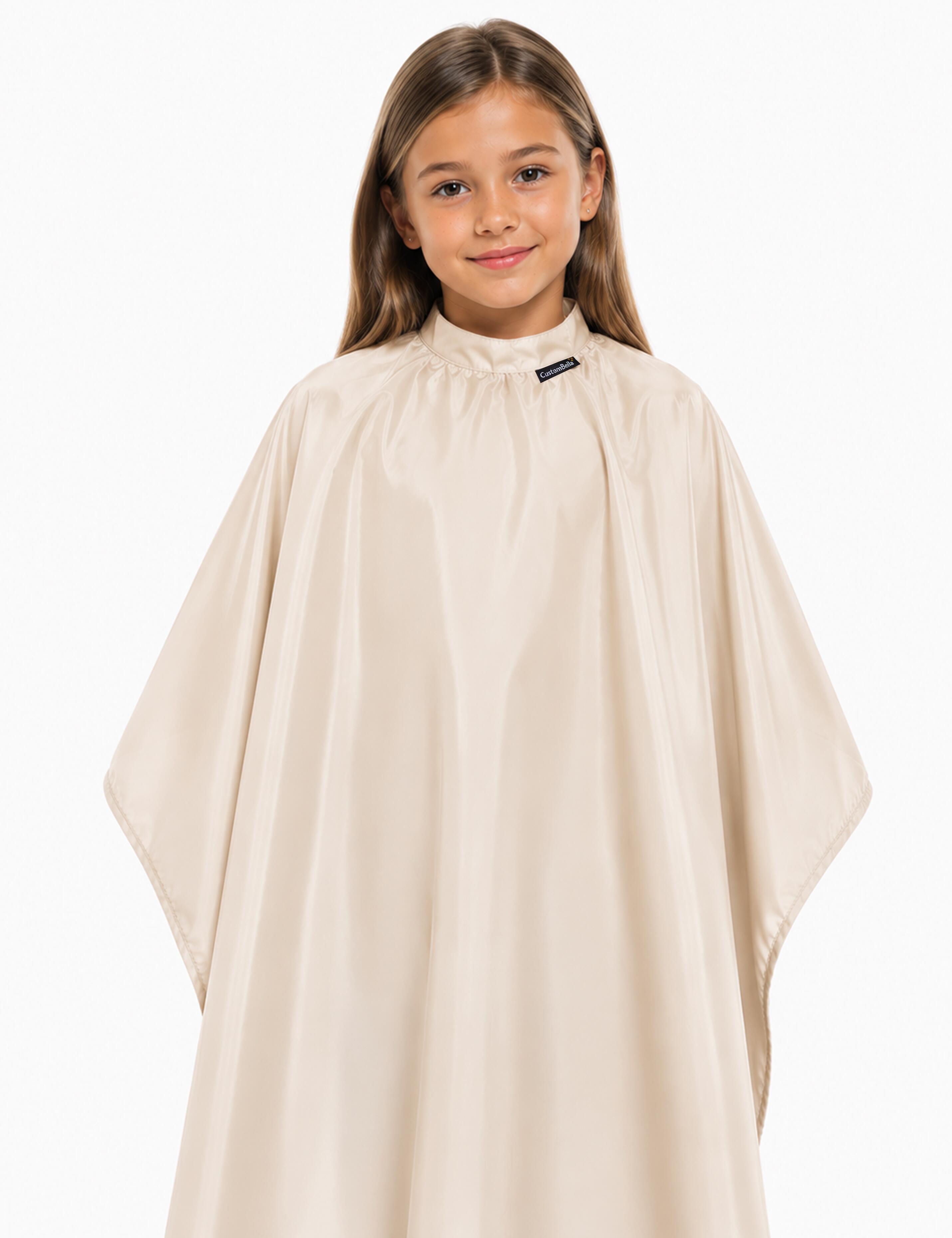 Soft cream color children's haircutting mantle for upscale salons