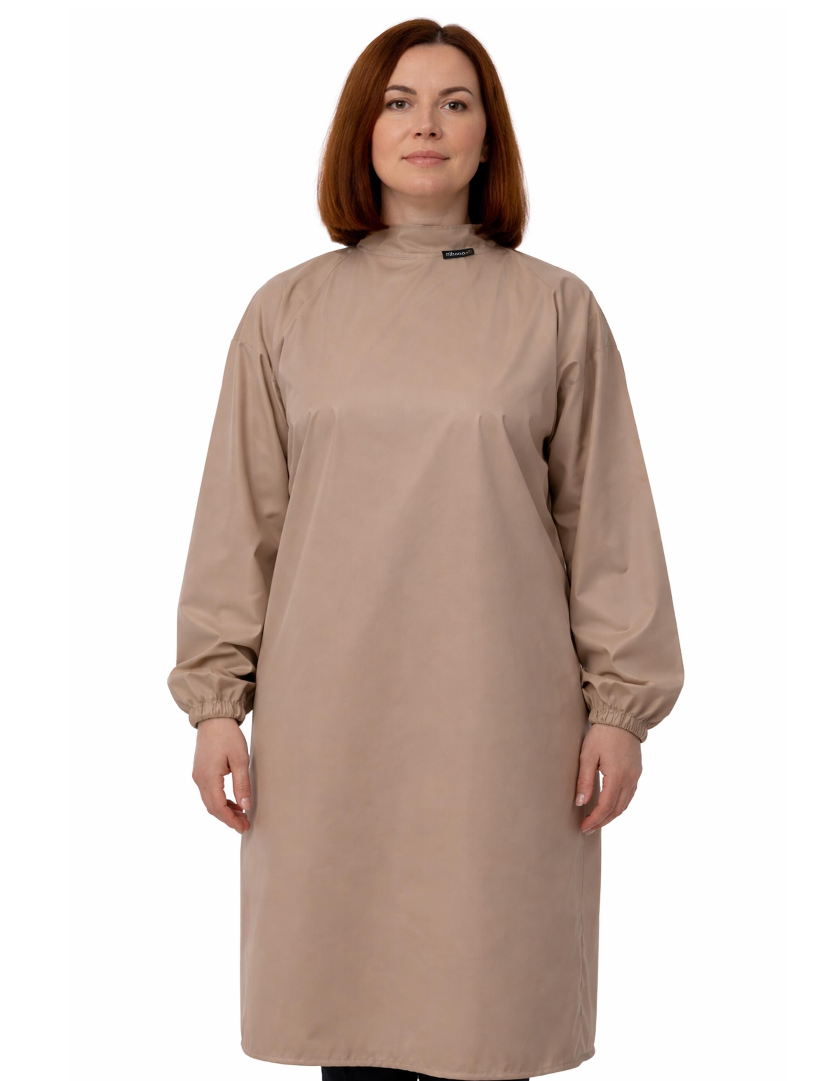 Professional cappuccino cutting cape with sleeves engineered with advanced BellShield salon protection fabric
