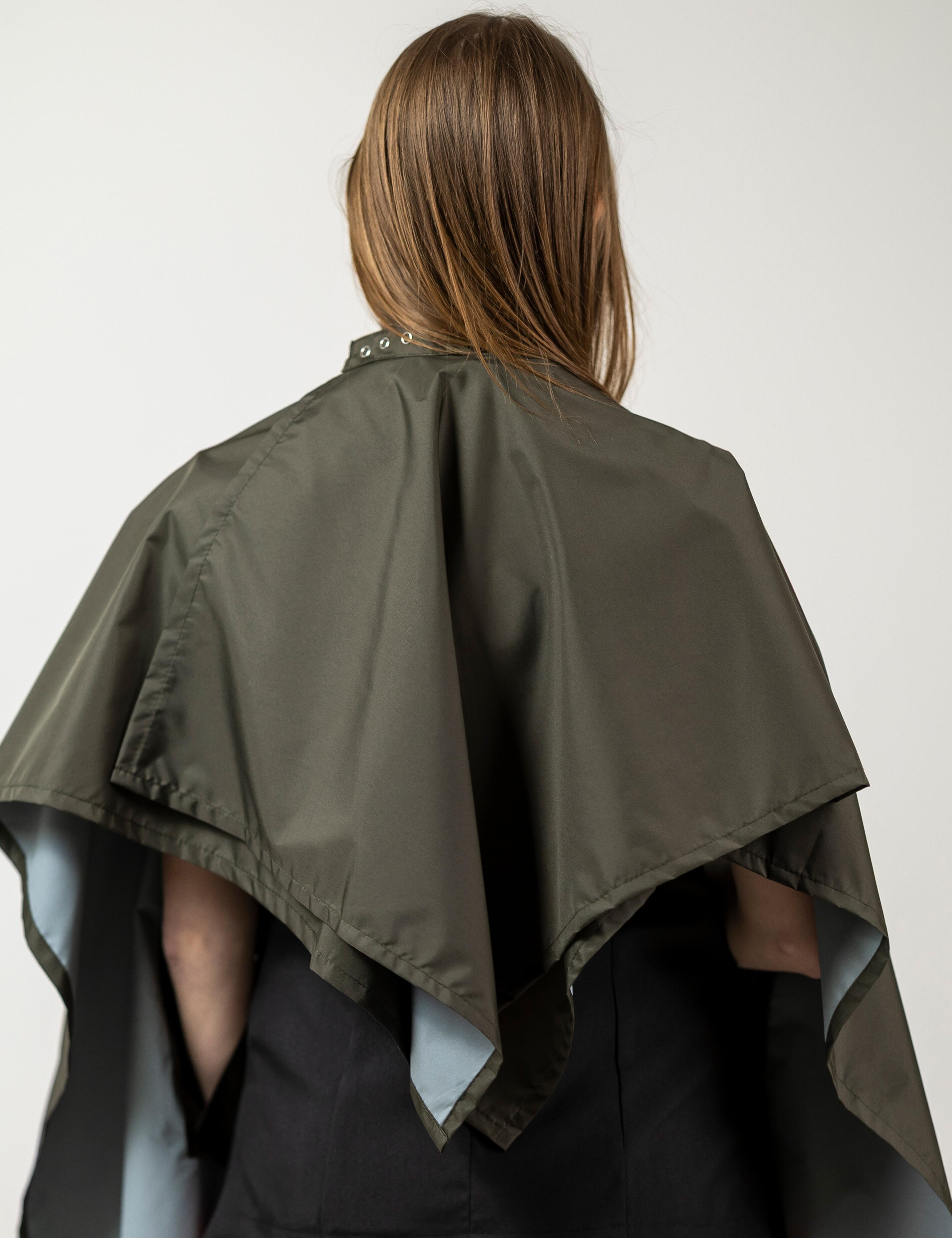 Classic vintage green hair cutting cape with fast shipping options in the USA