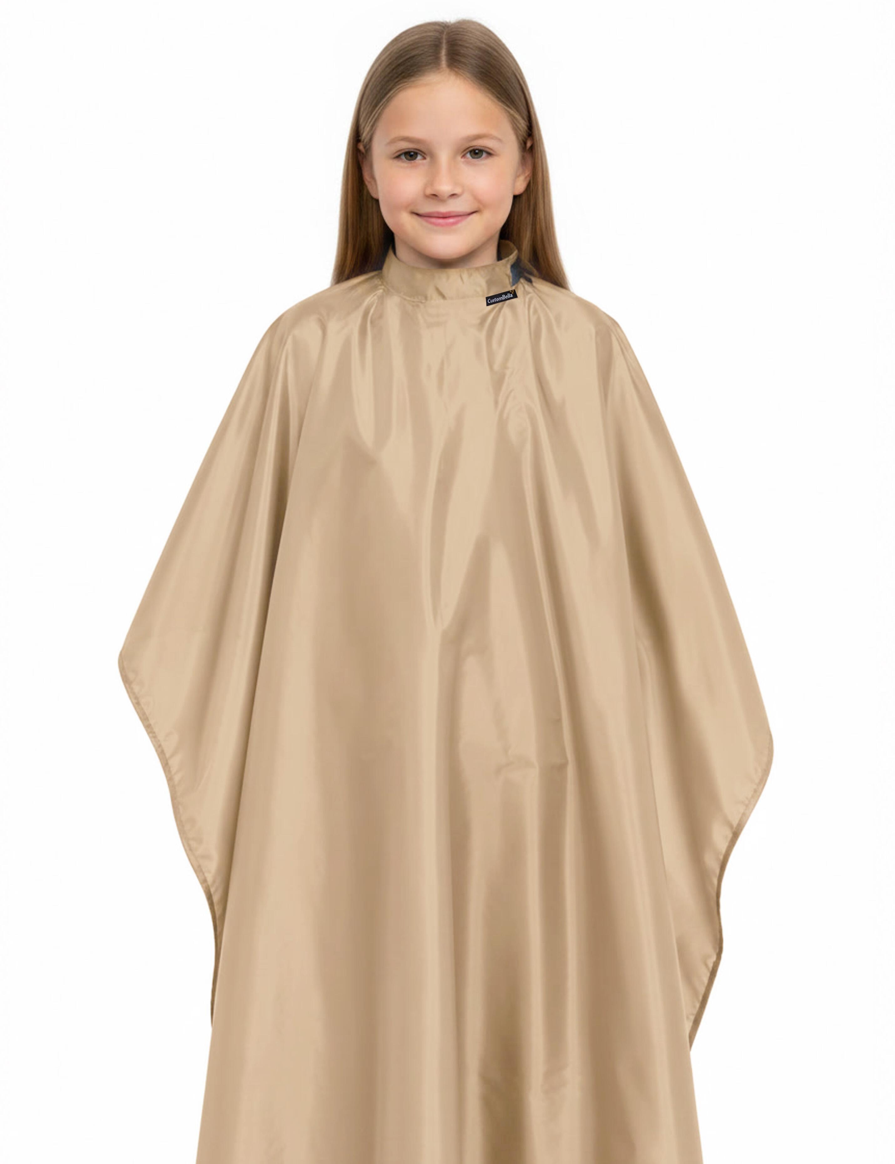 Warm cappuccino brown children's hair cutting smock for styling