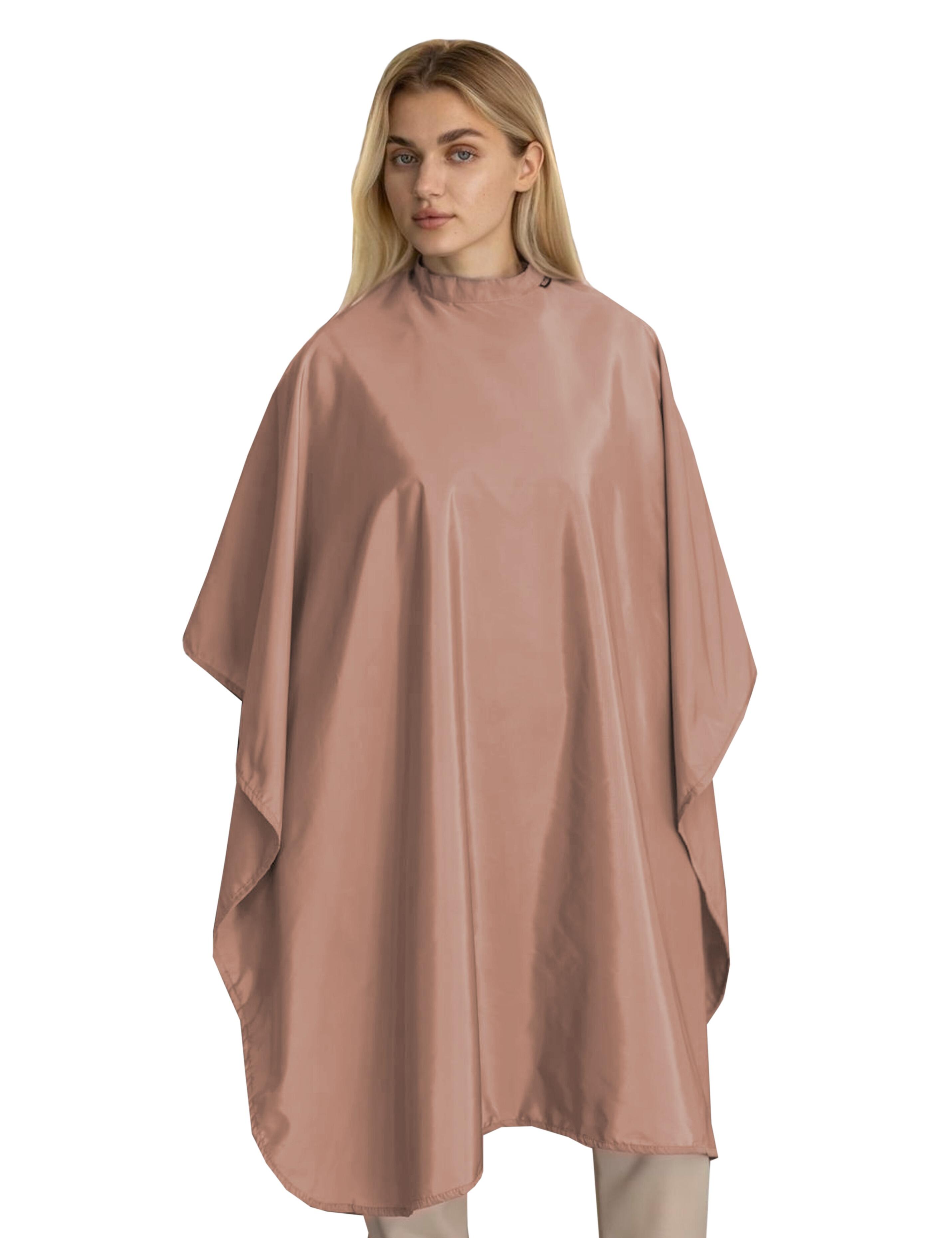 Elegant powder pink salon cape perfect for minimalist and modern beauty studios