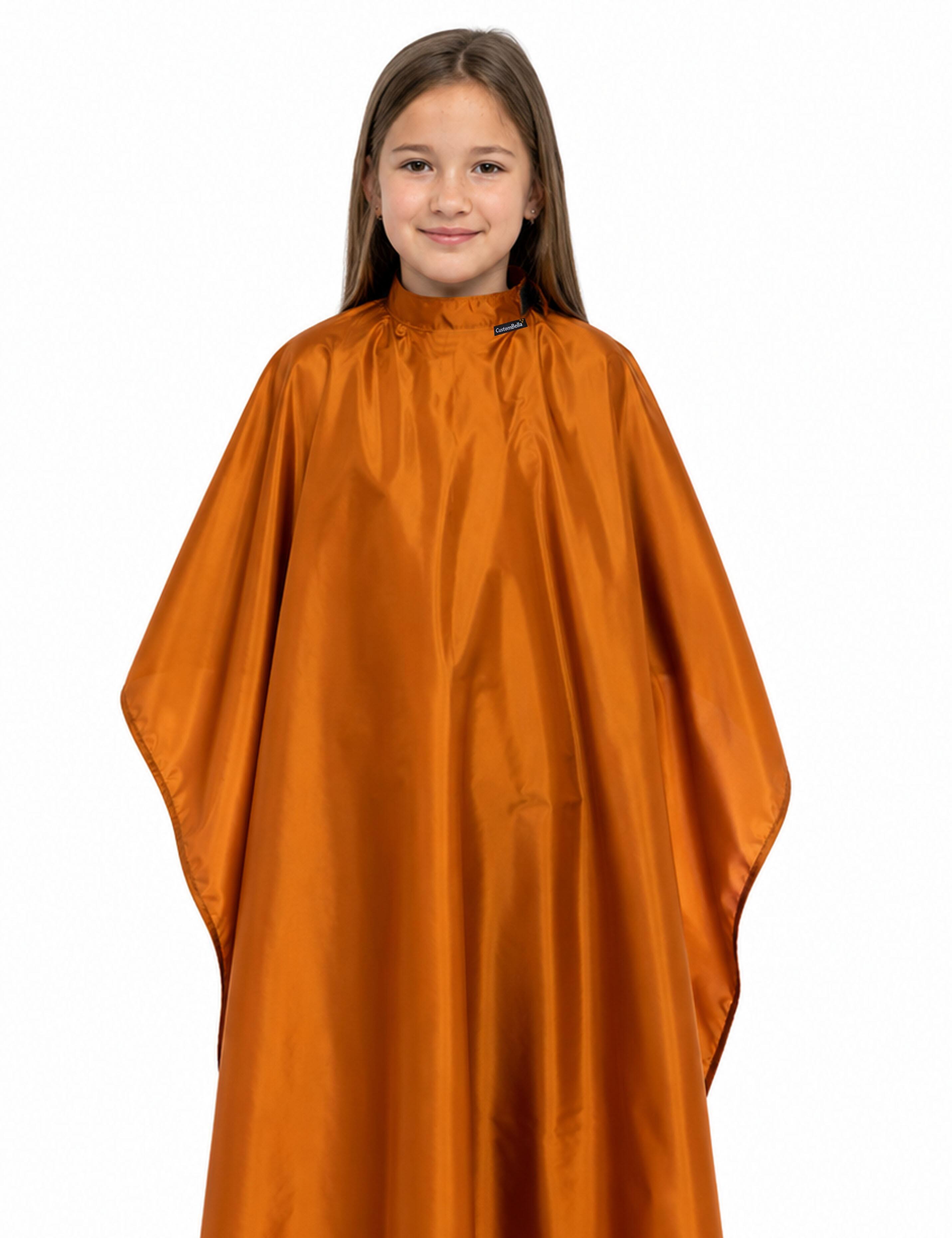 Warm ginger biscuit color children's haircutting vestment for salon styling