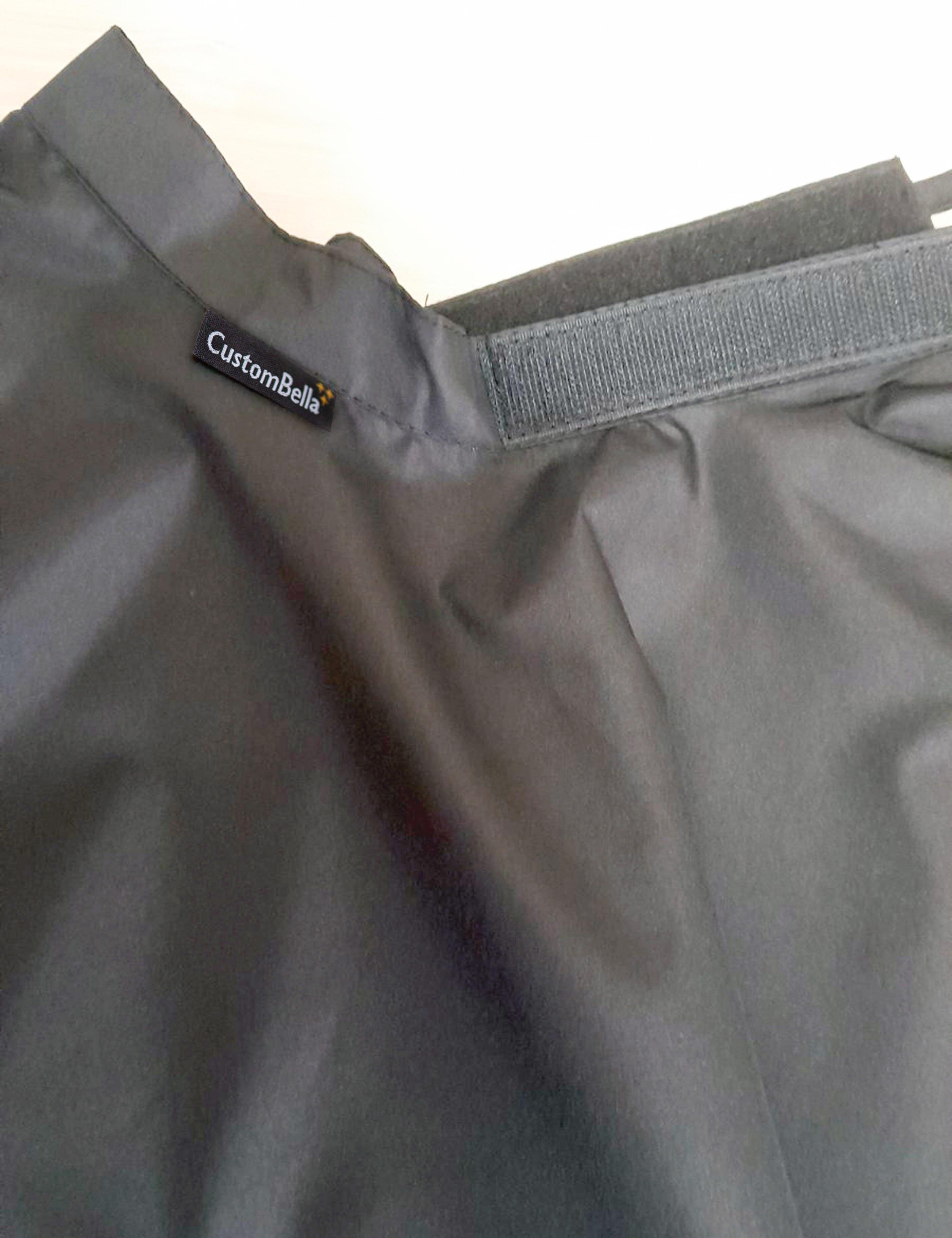 Professional dark grey kids hairdressing gown with easy velcro neck fastner