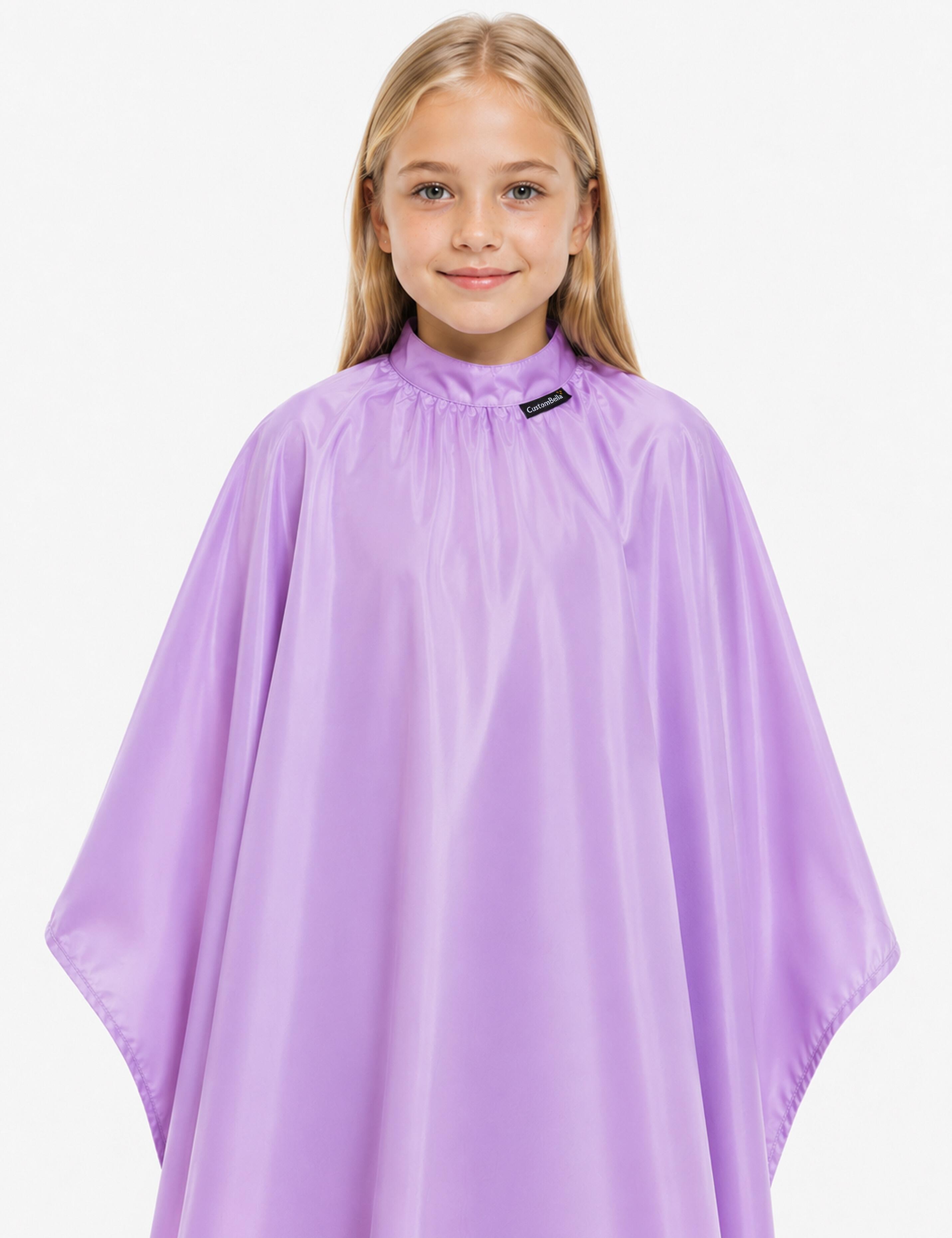 Lilac kids salon cape for haircuts and styling