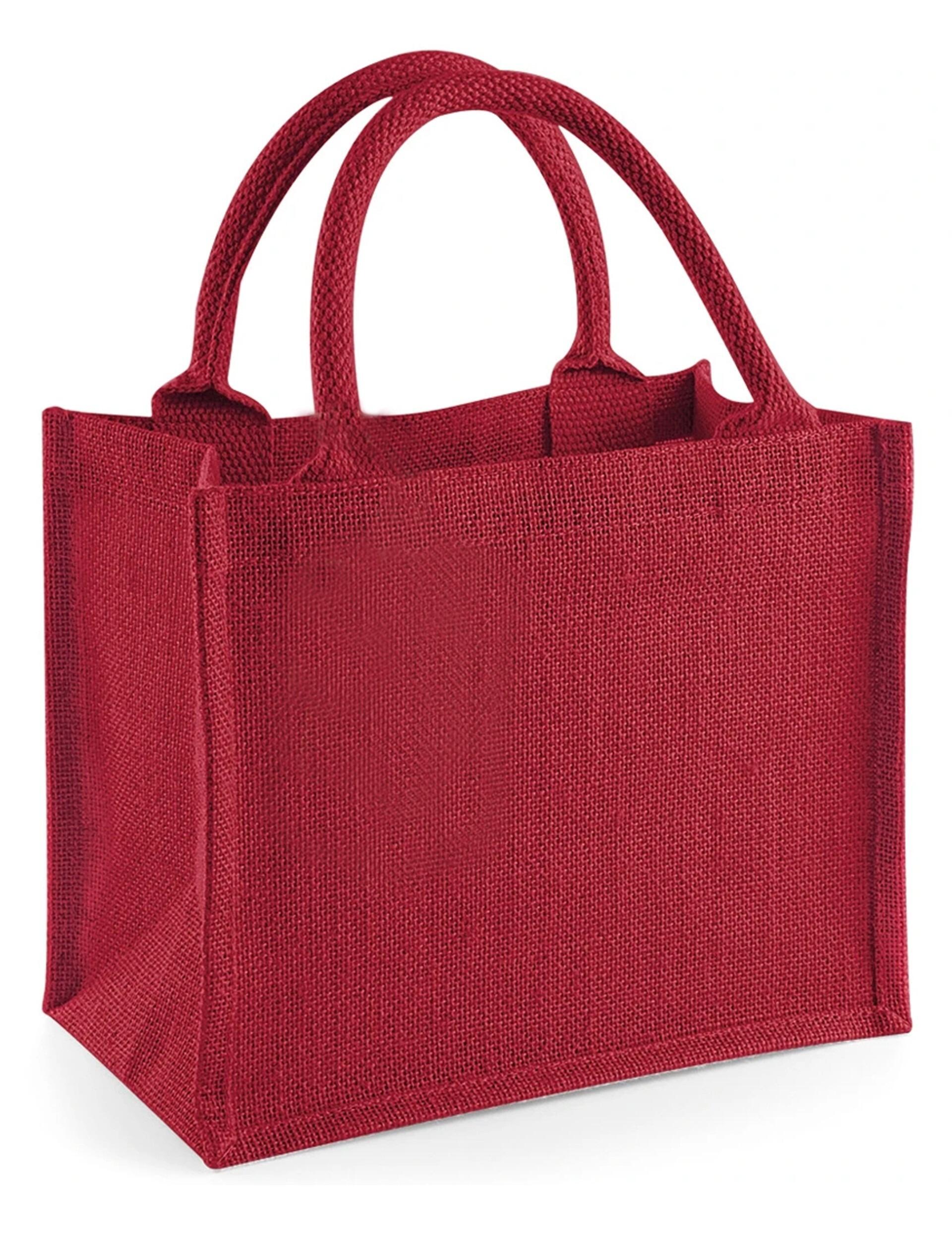 Red Jute Mini Gift Bag Blank Printed