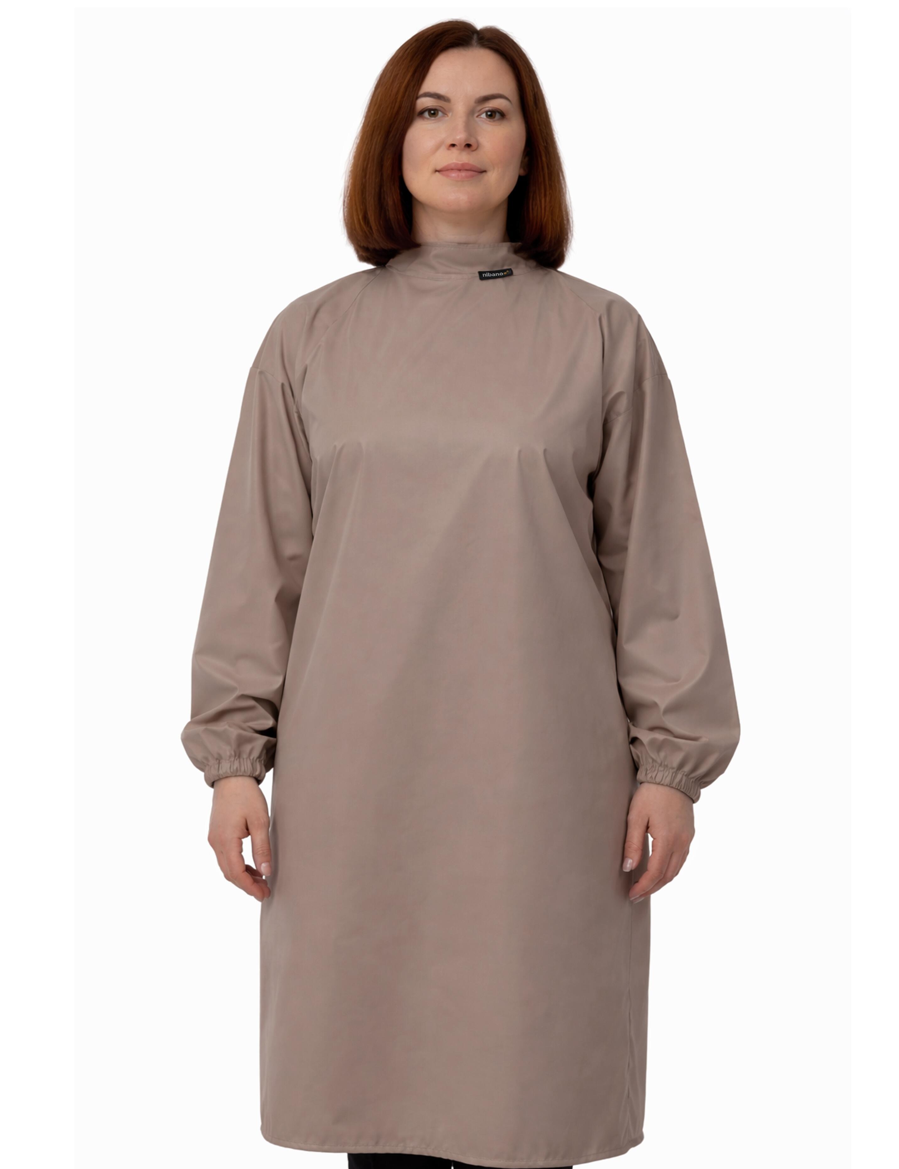 Bleach proof latte hair cutting cape with sleeves for professional coloring and stain protection