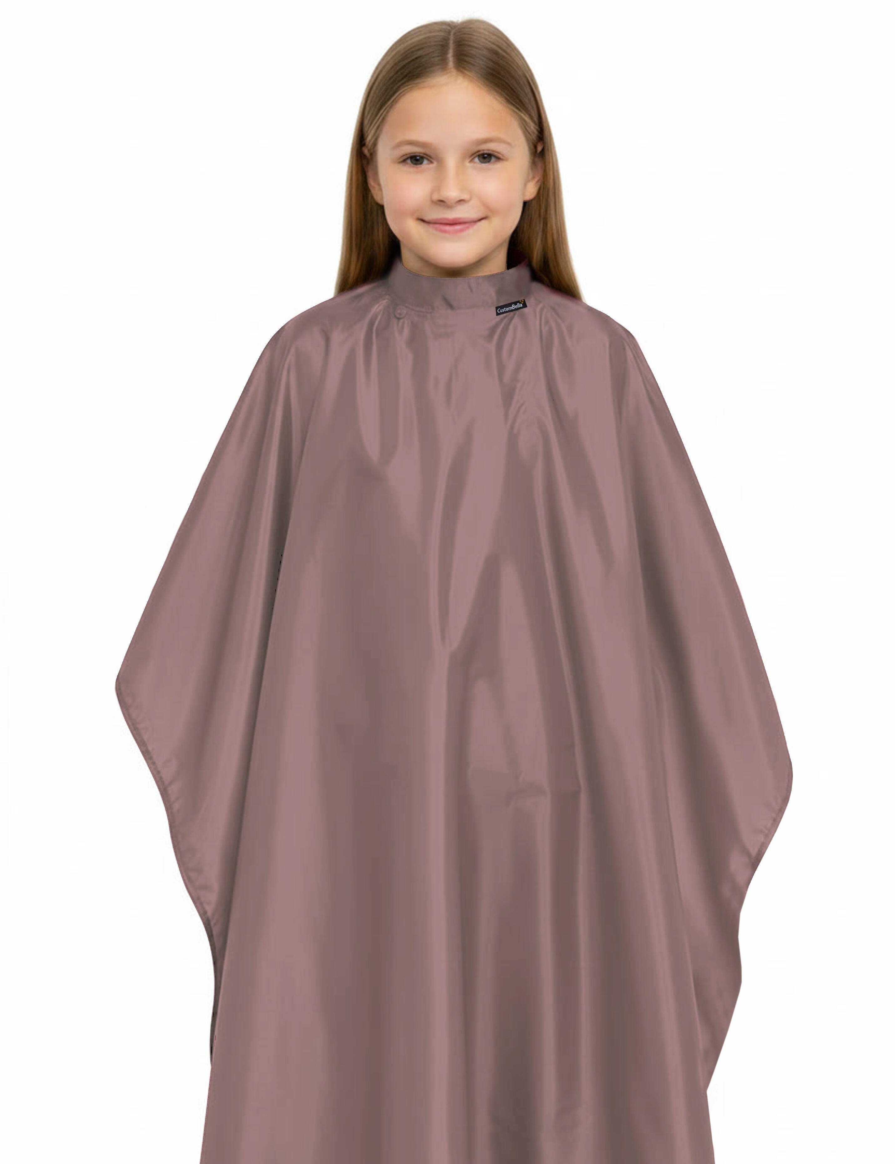 Rich coffee brown kids hair cutting drape for salon use