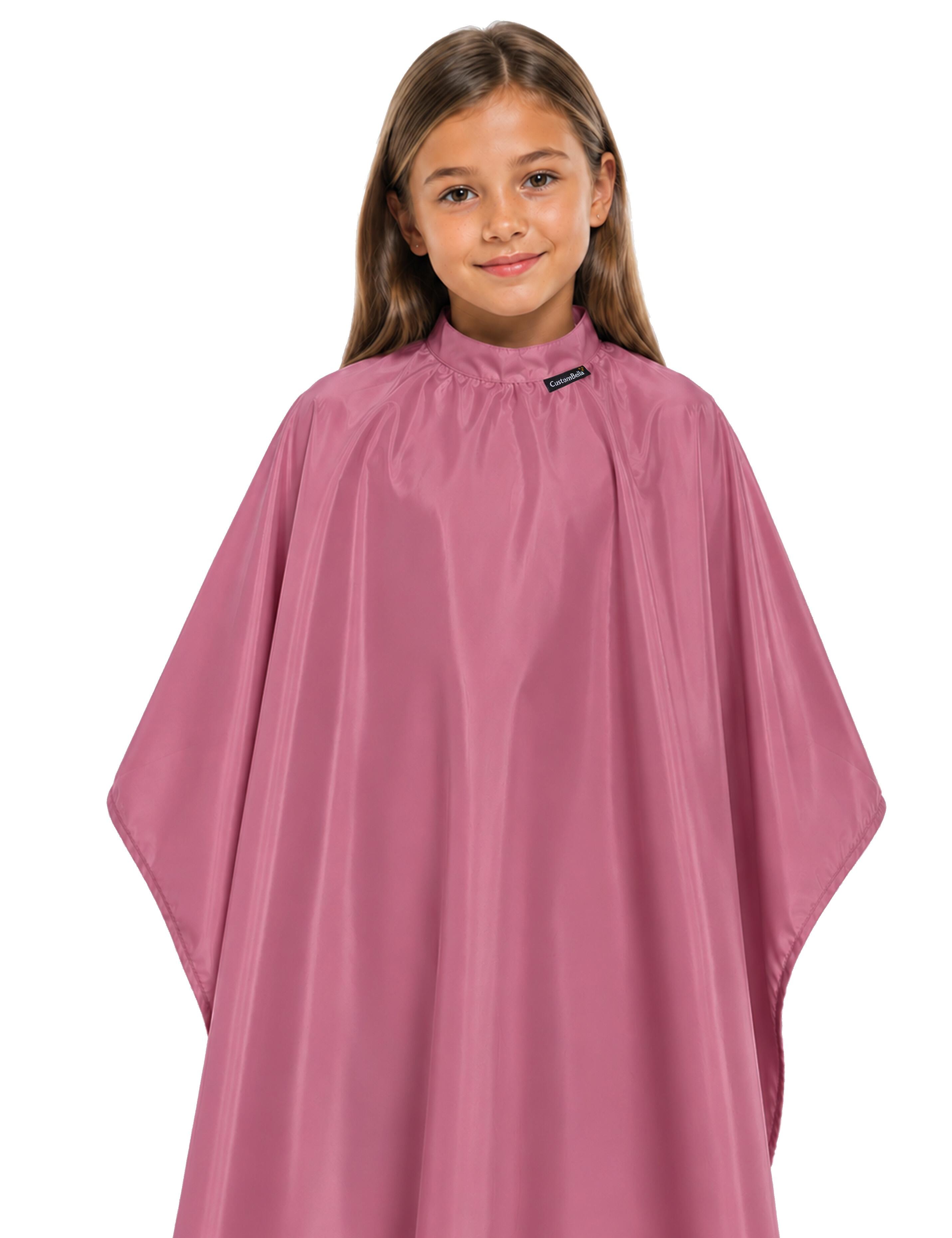 Glamorous rose gold salon attire keeping children clean during fashion hair design