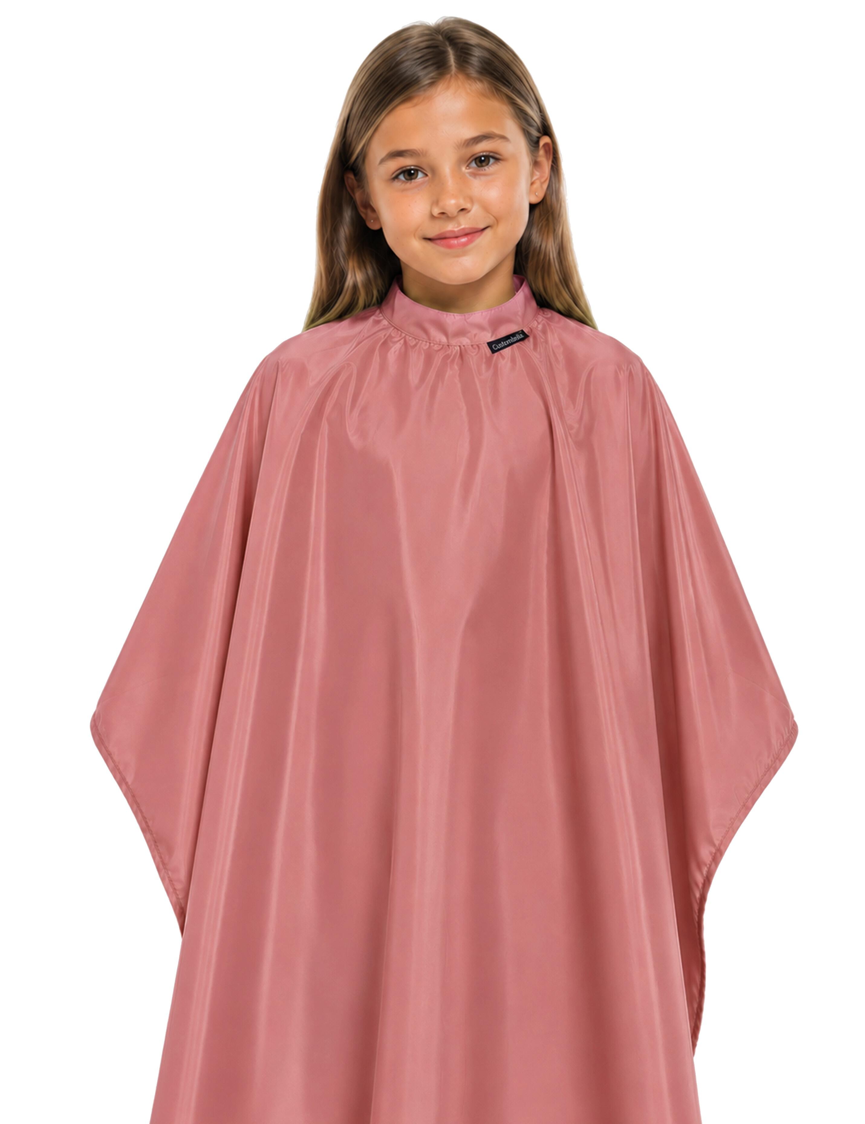 Peach kids salon cape for haircuts and styling