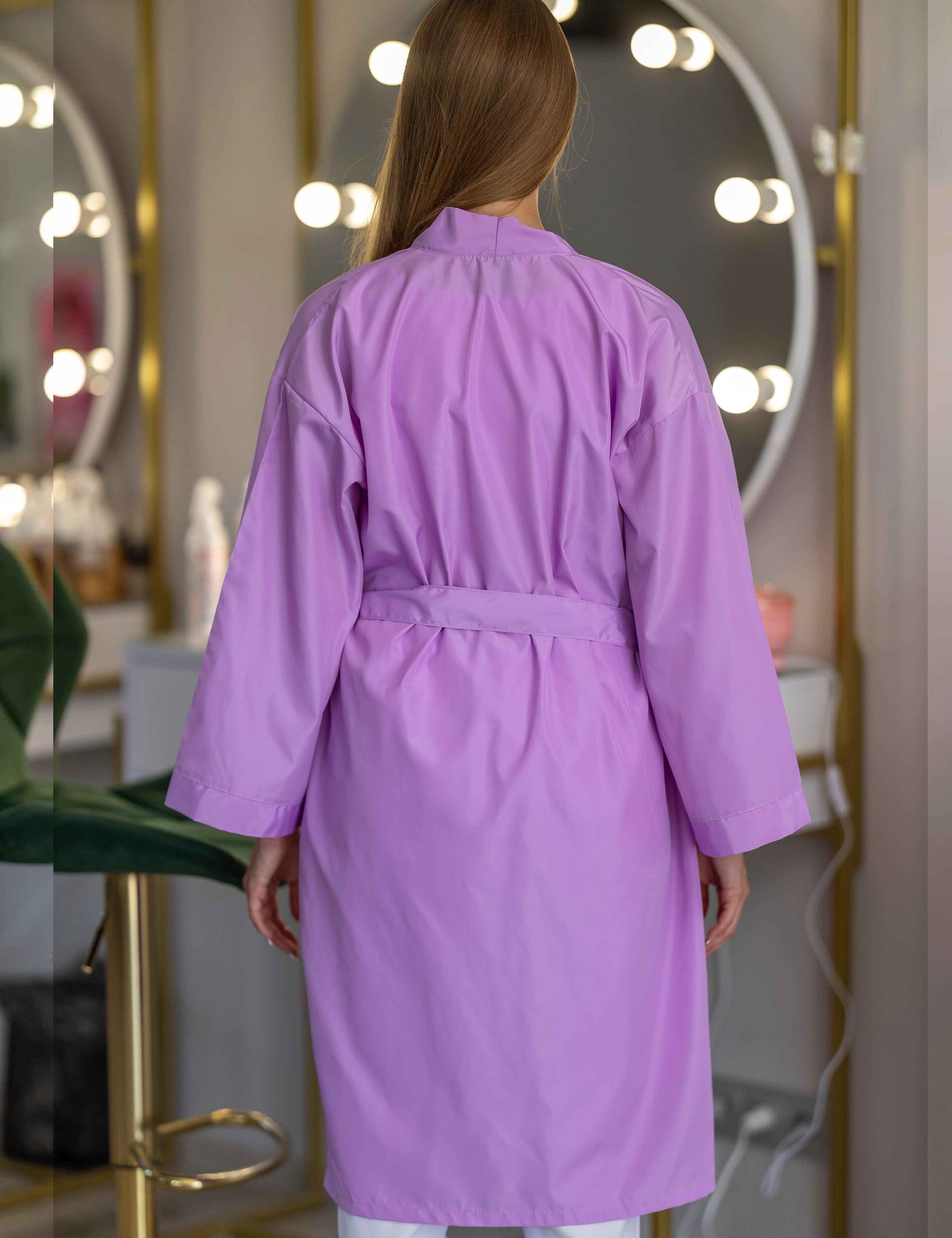 Fade proof lilac professional robe built to maintain its fresh pastel look after heavy washing