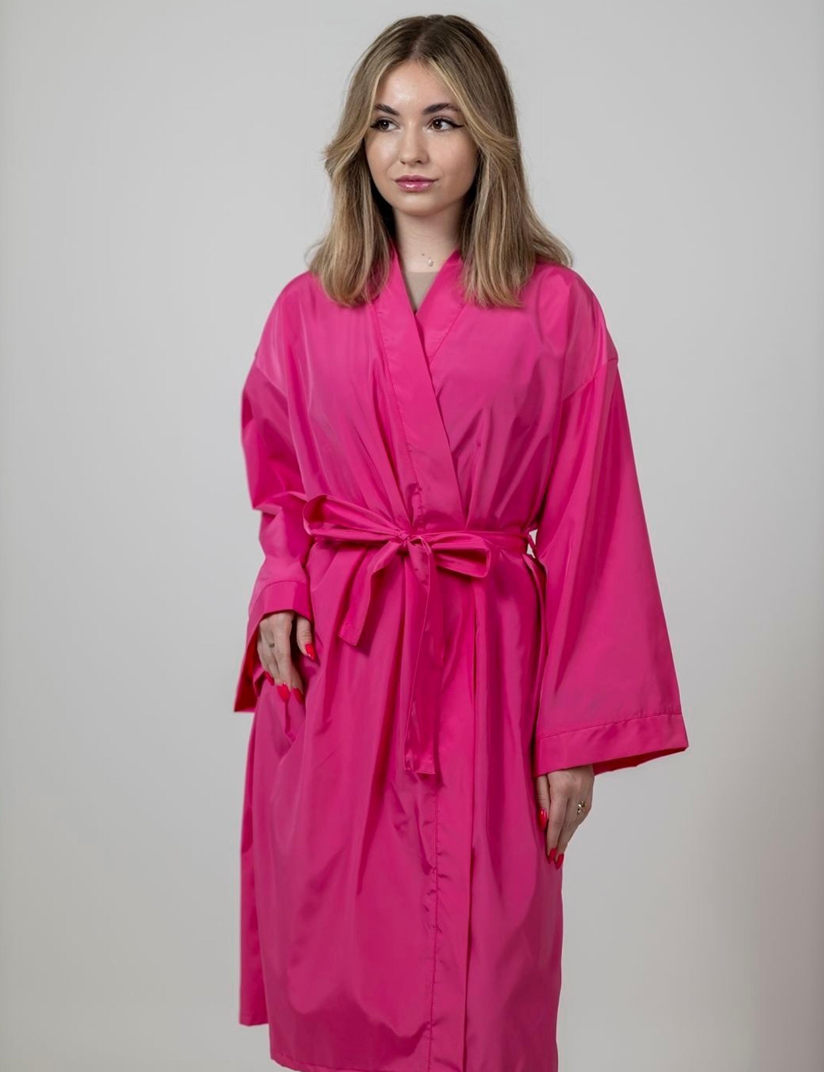 Bleach proof hot pink professional kimono engineered for high-fashion hair coloring services