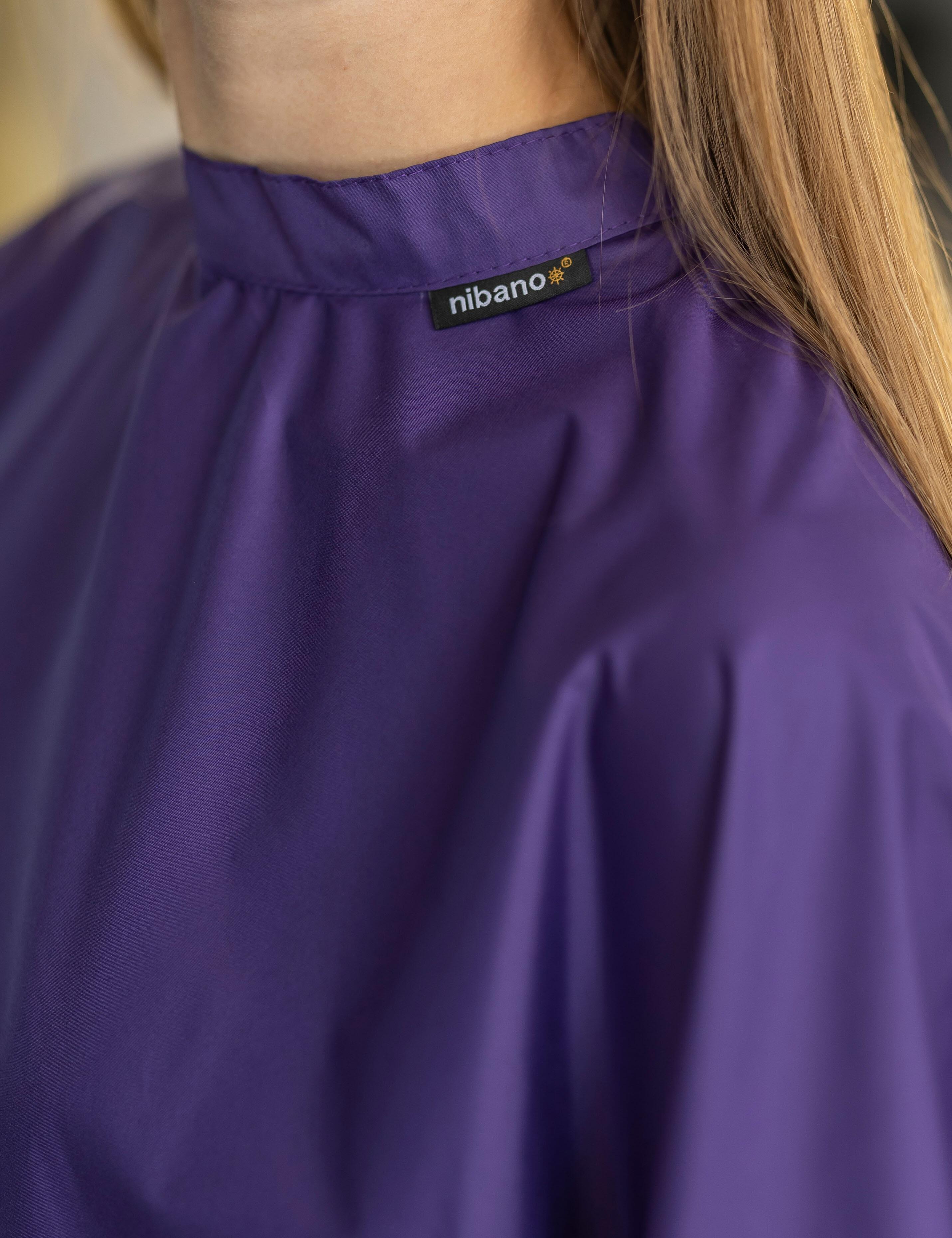 Premium purple hair cutting cape available with fast shipping in the USA.