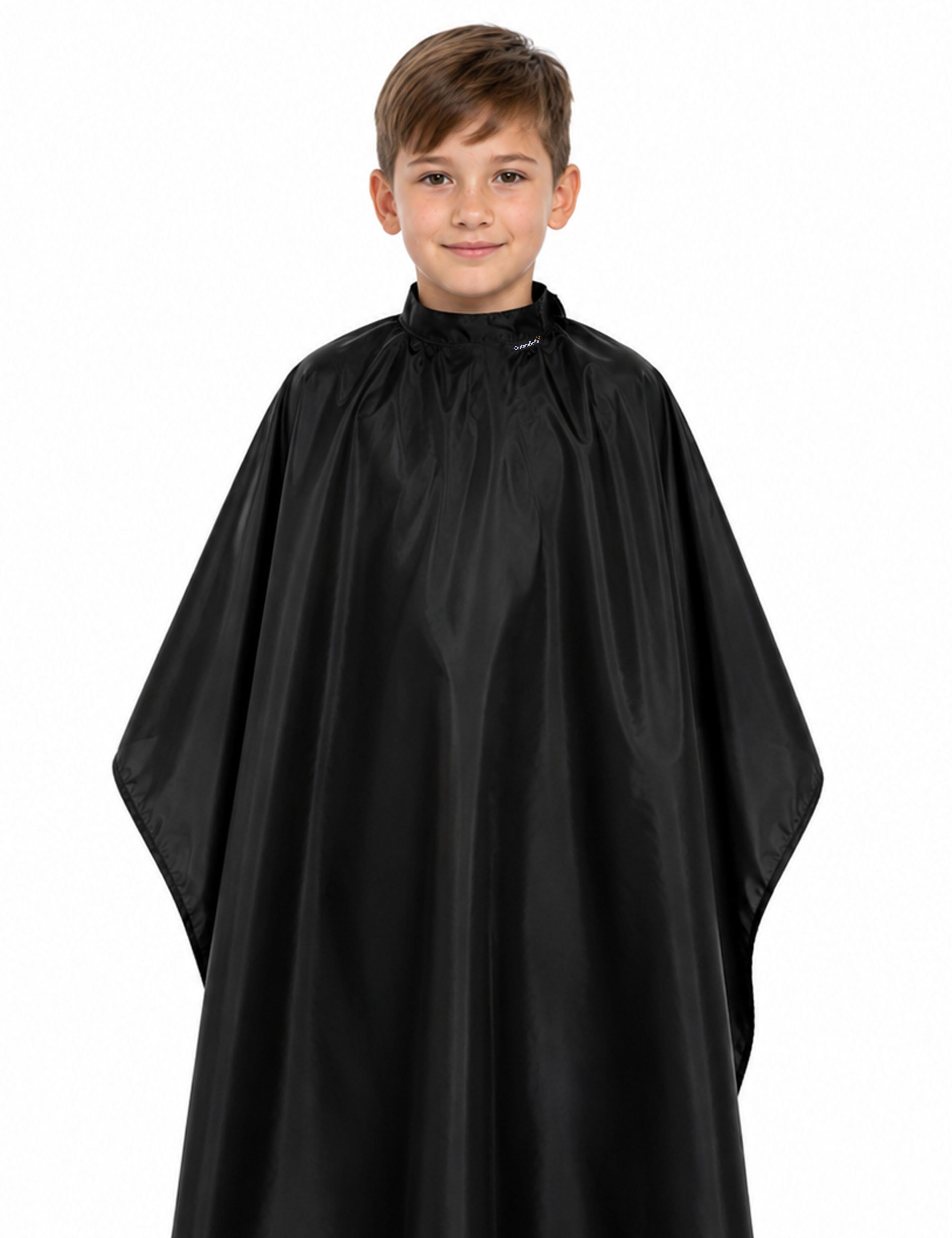Black kids salon cape for haircuts and styling