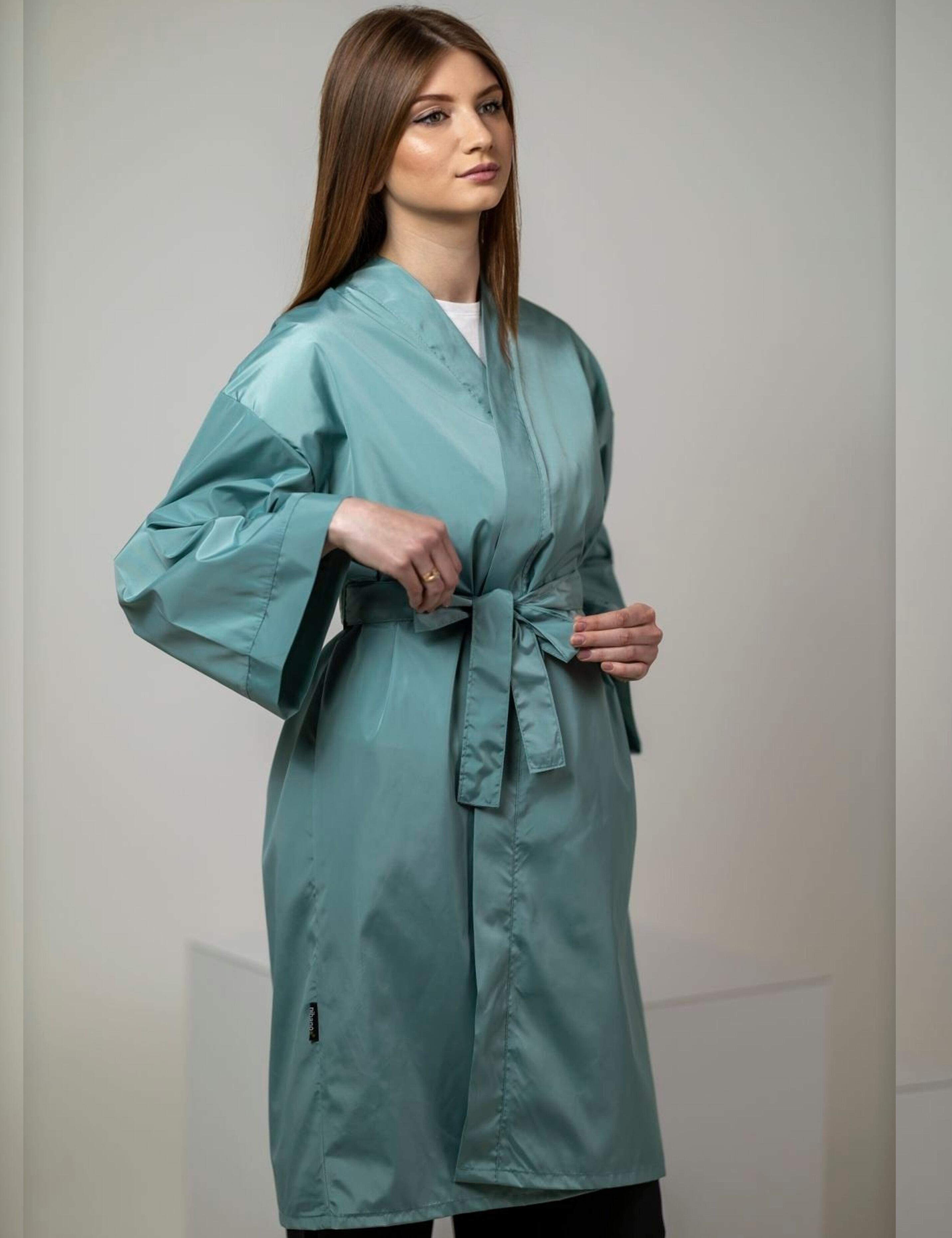 Long lasting sage green professional robe that resists stains and heavy washing