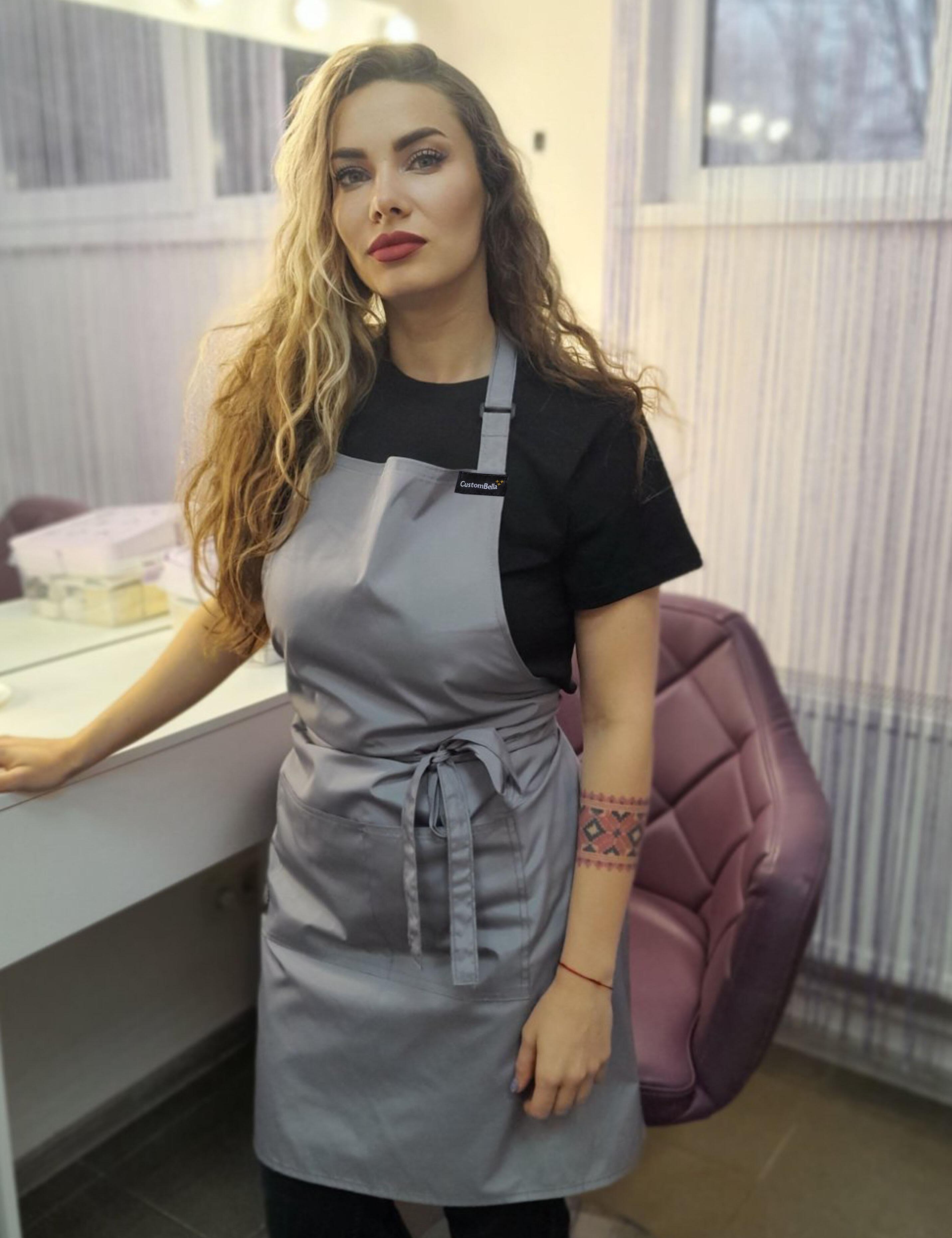 Best rated grey waterproof styling apron for hair colorists and pet groomers