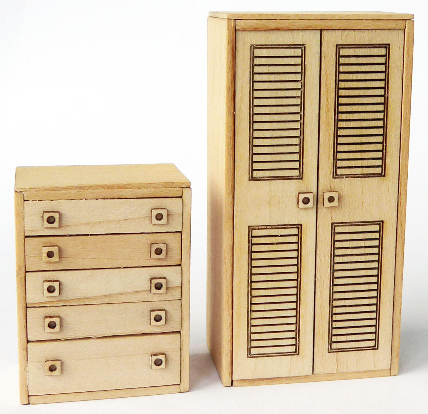 1/48th scale 70s Retro Wardrobe and Drawers Kit