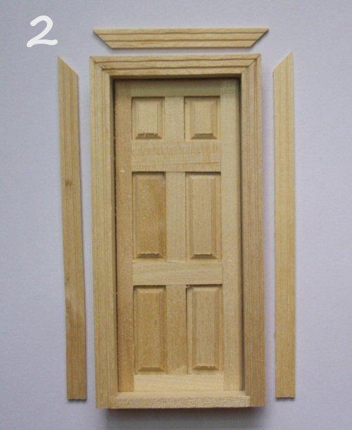 24th Scale Opening Internal Bare Wood Door DIY Dolls House Miniature 
